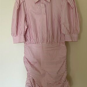 Maeve Pink and White Striped Shirt